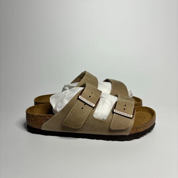 Birkenstock Arizona Waxy Leather Sandals in Tobacco Brown - Picture 5 of 9